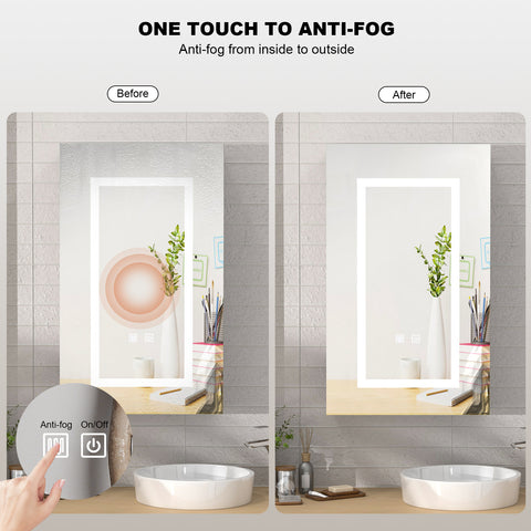 Mepplzian Bathroom Medicine Cabinet with Mirror and Lights Led Medicine Cabinet with Defogger Recessed Mirror Cabinets Vanity Mirror Medicine Cabinet with Storage 15.7x26 Inch